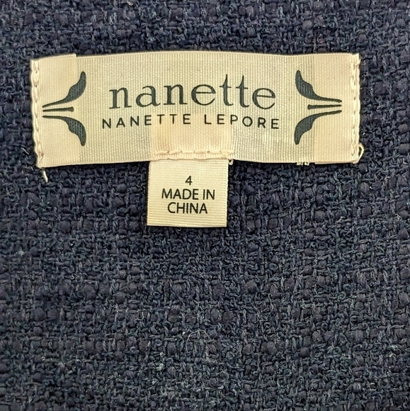 Nanette Lepore Navy Blue Fitted Nautical inspired Dress Size 4 GUC - Picture 3 of 4